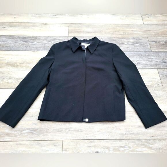 Josephine Chaus Studio  blazer jacket zip up black pockets lined - Picture 1 of 13